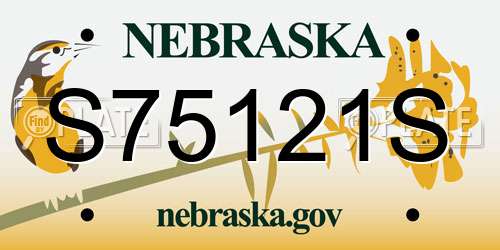 S75121S Nebraska License Plate