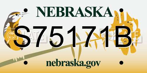 S75171B Nebraska License Plate