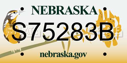 S75283B Nebraska License Plate