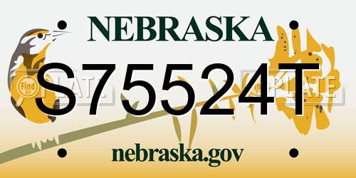 S75524T Nebraska License Plate