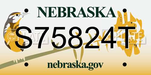 S75824T Nebraska License Plate