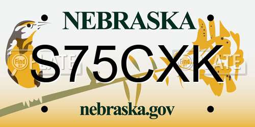 S75CXK Nebraska License Plate