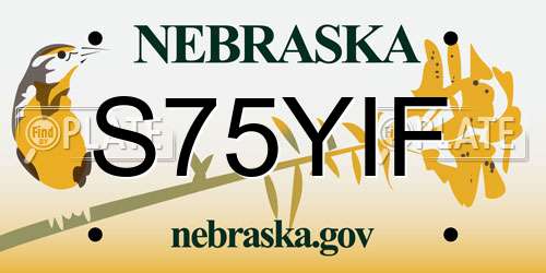 S75YIF Nebraska License Plate