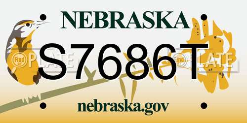 S7686T Nebraska License Plate
