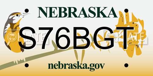 S76BGT Nebraska License Plate