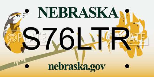 S76LTR Nebraska License Plate