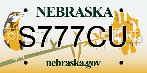 S777CU Nebraska License Plate