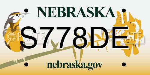 S778DE Nebraska License Plate