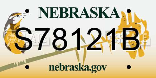 S78121B Nebraska License Plate