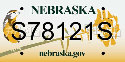 S78121S Nebraska License Plate