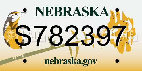 S782397 Nebraska License Plate