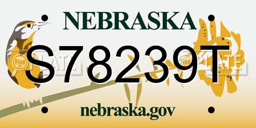 S78239T Nebraska License Plate
