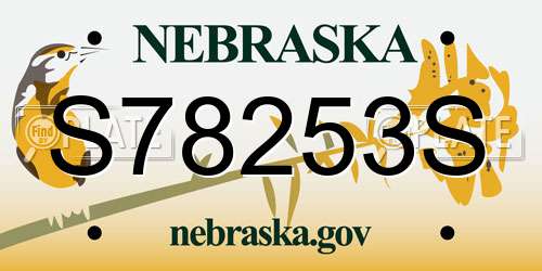 S78253S Nebraska License Plate