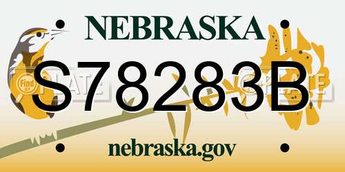 S78283B Nebraska License Plate