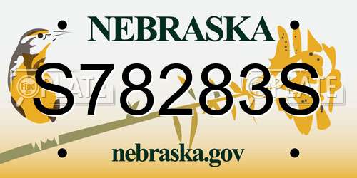 S78283S Nebraska License Plate
