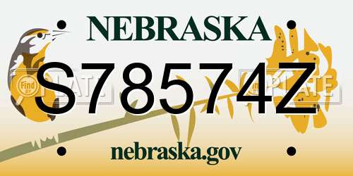 S78574Z Nebraska License Plate