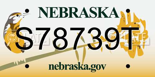 S78739T Nebraska License Plate