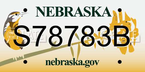 S78783B Nebraska License Plate