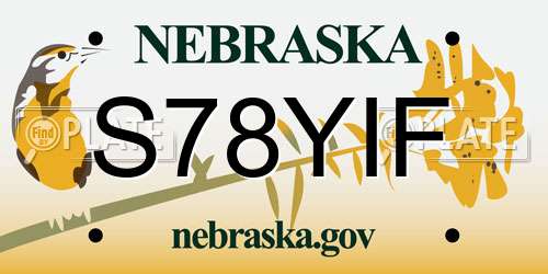 S78YIF Nebraska License Plate