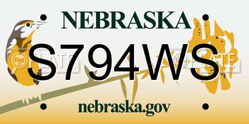 S794WS Nebraska License Plate