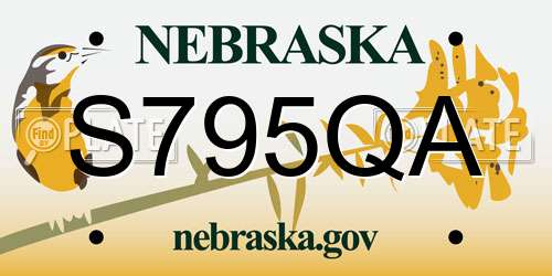 S795QA Nebraska License Plate
