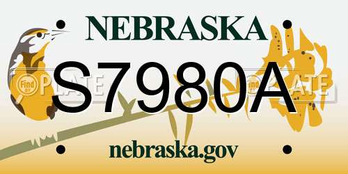 S7980A Nebraska License Plate