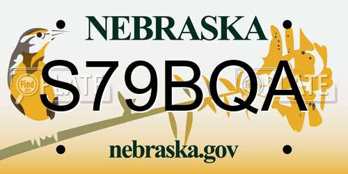 S79BQA Nebraska License Plate