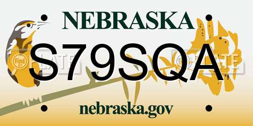 S79SQA Nebraska License Plate
