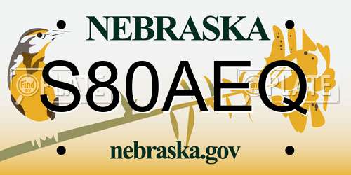 S80AEQ Nebraska License Plate