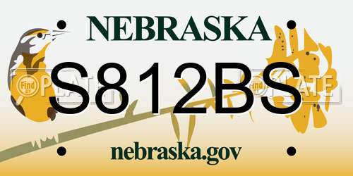 S812BS Nebraska License Plate