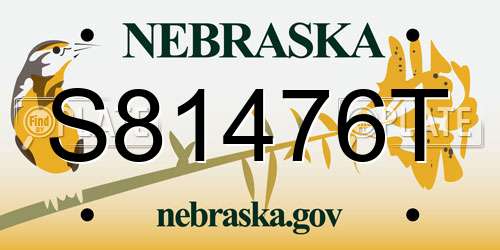 S81476T Nebraska License Plate