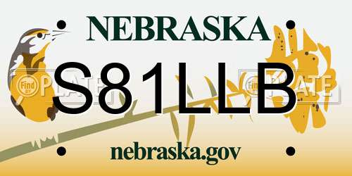 S81LLB Nebraska License Plate