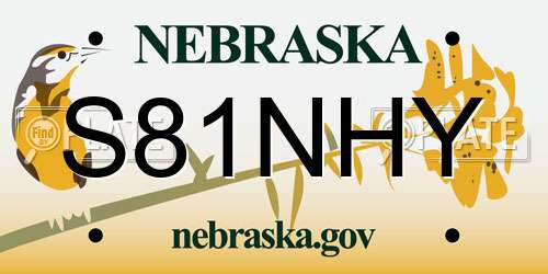 S81NHY Nebraska License Plate