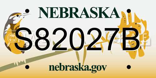 S82027B Nebraska License Plate