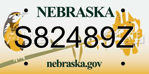 S82489Z Nebraska License Plate