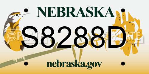 S8288D Nebraska License Plate