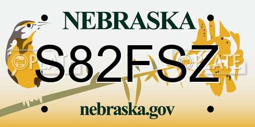 S82FSZ Nebraska License Plate