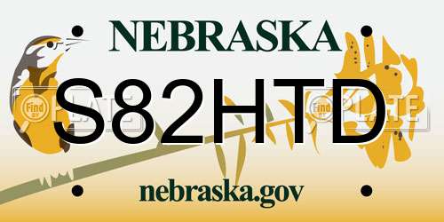 S82HTD Nebraska License Plate