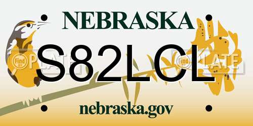 S82LCL Nebraska License Plate
