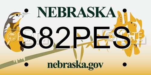 S82PES Nebraska License Plate