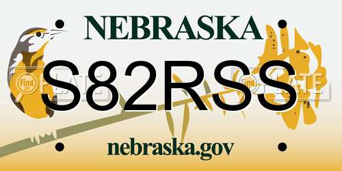 S82RSS Nebraska License Plate