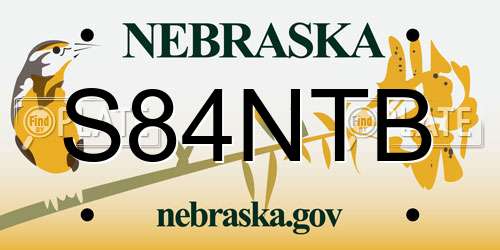 S84NTB Nebraska License Plate
