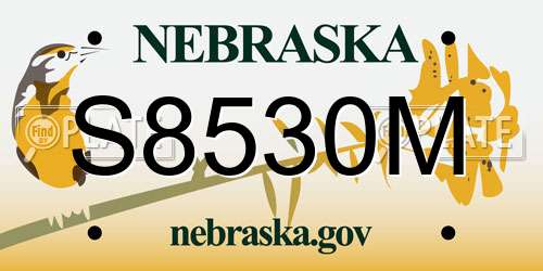 S8530M Nebraska License Plate