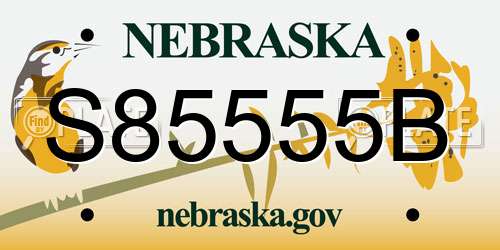 S85555B Nebraska License Plate