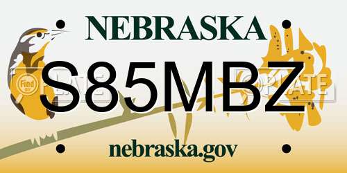 S85MBZ Nebraska License Plate