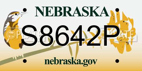 S8642P Nebraska License Plate