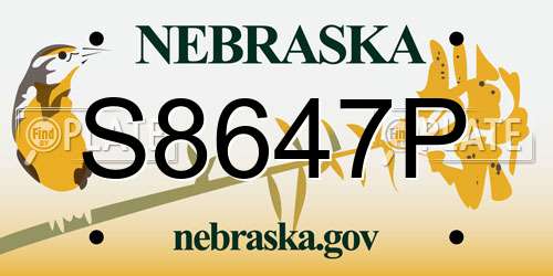 S8647P Nebraska License Plate