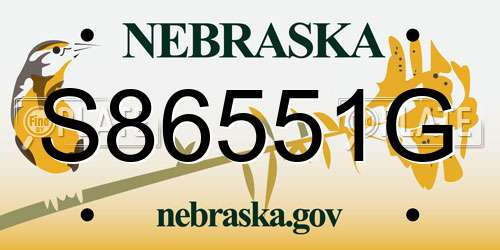 S86551G Nebraska License Plate