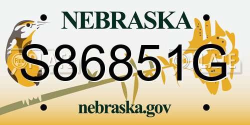 S86851G Nebraska License Plate
