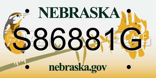 S86881G Nebraska License Plate